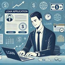 Person submitting online loan application